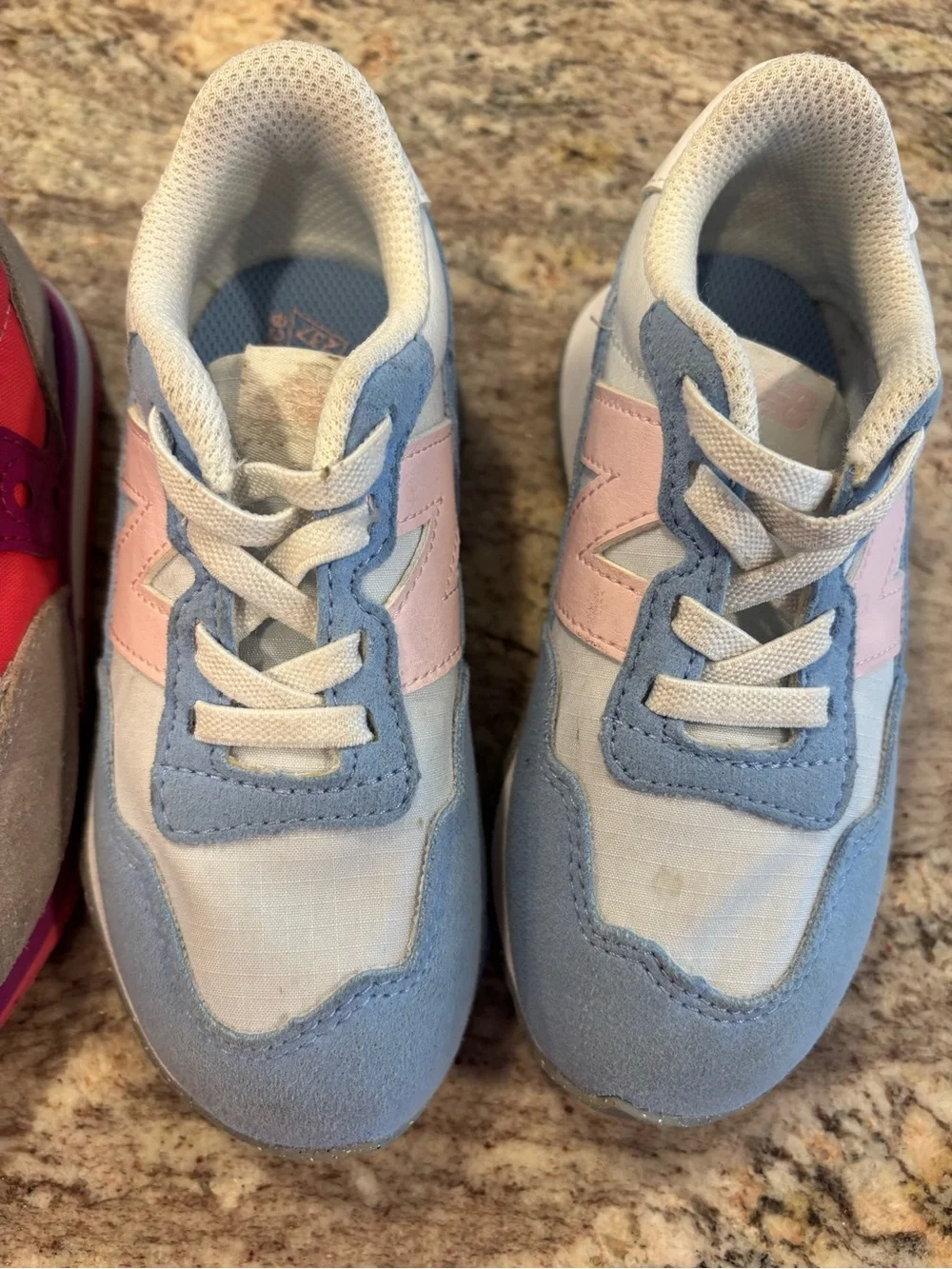 New Balance Kids Sneakers Pink Light Blue-Saucony Kids Sneakers Hot Pink Purple